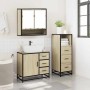 Set de muebles de baño 3 pzas madera contrachapada roble Sonoma de , Muebles de baño - Ref: Foro24-3301046, Precio: 238,79 €,...