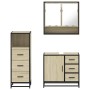 Set de muebles de baño 3 pzas madera contrachapada roble Sonoma de , Muebles de baño - Ref: Foro24-3301046, Precio: 238,79 €,...