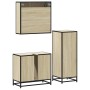 Set de muebles de baño 3 pzas madera contrachapada roble Sonoma de , Muebles de baño - Ref: Foro24-3301046, Precio: 238,79 €,...