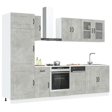 Mueble cocina Kalmar gris hormigón 8 pzas madera contrachapada de , Armarios de cocina - Ref: Foro24-3314795, Precio: 600,06 ...