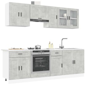 Mueble cocina Kalmar gris hormigón 8 pzas madera contrachapada de , Armarios de cocina - Ref: Foro24-3314845, Precio: 532,68 ...