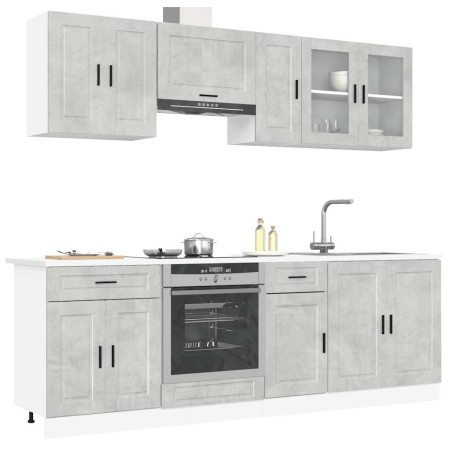 Mueble cocina Kalmar gris hormigón 8 pzas madera contrachapada de , Armarios de cocina - Ref: Foro24-3314845, Precio: 532,68 ...