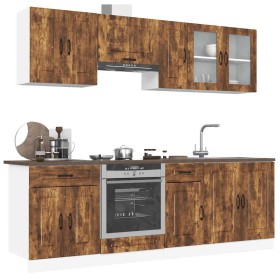 Mueble cocina Kalmar roble ahumado 8 pzas madera contrachapada de , Armarios de cocina - Ref: Foro24-3314826, Precio: 540,88 ...