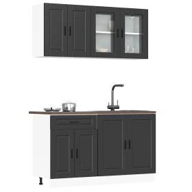 Mueble de cocina Kalmar negra 4 piezas madera contrachapada de , Armarios de cocina - Ref: Foro24-3314872, Precio: 322,88 €, ...