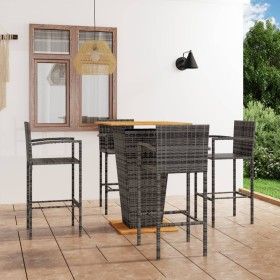 Conjunto de bar para jardín 5 piezas gris de vidaXL, Conjuntos de jardín - Ref: Foro24-3064871, Precio: 470,24 €, Descuento: %