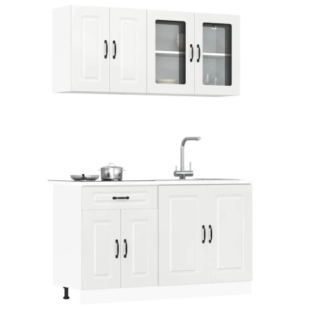 Mueble cocina Kalmar blanco de alto brillo 4 pzas de , Armarios de cocina - Ref: Foro24-3314853, Precio: 331,79 €, Descuento: %