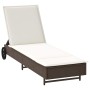 Tumbona con ruedas y cojín ratán sintético marrón de , Tumbonas - Ref: Foro24-4104034, Precio: 166,29 €, Descuento: %