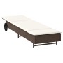 Tumbona con ruedas y cojín ratán sintético marrón de , Tumbonas - Ref: Foro24-4104034, Precio: 166,29 €, Descuento: %