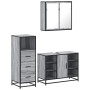 Set de muebles de baño 3 pzas madera contrachapada gris sonoma de , Muebles de baño - Ref: Foro24-3301033, Precio: 242,99 €, ...