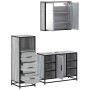 Set de muebles de baño 3 pzas madera contrachapada gris sonoma de , Muebles de baño - Ref: Foro24-3301033, Precio: 242,99 €, ...