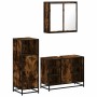 Set de muebles baño 3 pzas madera contrachapada roble ahumado de , Muebles de baño - Ref: Foro24-3300972, Precio: 222,39 €, D...