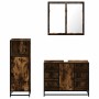 Set de muebles baño 3 pzas madera contrachapada roble ahumado de , Muebles de baño - Ref: Foro24-3300972, Precio: 222,39 €, D...
