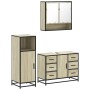 Set de muebles de baño 3 pzas madera contrachapada roble Sonoma de , Muebles de baño - Ref: Foro24-3300991, Precio: 251,87 €,...