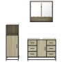 Set de muebles de baño 3 pzas madera contrachapada roble Sonoma de , Muebles de baño - Ref: Foro24-3300991, Precio: 251,87 €,...