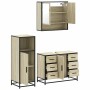 Set de muebles de baño 3 pzas madera contrachapada roble Sonoma de , Muebles de baño - Ref: Foro24-3300991, Precio: 251,87 €,...