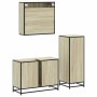 Set de muebles de baño 3 pzas madera contrachapada roble Sonoma de , Muebles de baño - Ref: Foro24-3300991, Precio: 251,87 €,...