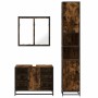 Set de muebles baño 3 pzas madera contrachapada roble ahumado de , Muebles de baño - Ref: Foro24-3301092, Precio: 289,72 €, D...