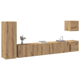 Mueble para TV de pared madera contrachapada artesanal 5 piezas de , Muebles TV - Ref: Foro24-3329200, Precio: 161,43 €, Desc...