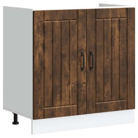 Mueble bajo fregadero Lucca madera contrachapada roble ahumado de , Armarios de cocina - Ref: Foro24-853692, Precio: 82,39 €,...
