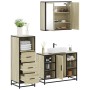 Set de muebles de baño 3 pzas madera contrachapada roble Sonoma de , Muebles de baño - Ref: Foro24-3301031, Precio: 228,71 €,...