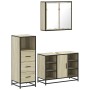 Set de muebles de baño 3 pzas madera contrachapada roble Sonoma de , Muebles de baño - Ref: Foro24-3301031, Precio: 228,71 €,...