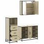Set de muebles de baño 3 pzas madera contrachapada roble Sonoma de , Muebles de baño - Ref: Foro24-3301031, Precio: 228,71 €,...