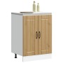Mueble bajo para fregadero Lucca madera artesanal de roble de , Armarios de cocina - Ref: Foro24-853686, Precio: 90,44 €, Des...