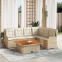 Set muebles de jardín 5 pzas con cojines ratán sintético beige en Conjuntos de jardín | Comprar online en Foru.es