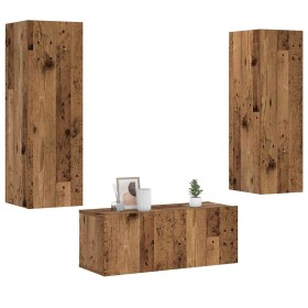 Muebles de TV de pared 3 uds madera vieja madera de ingeniería de , Muebles TV - Ref: Foro24-3328963, Precio: 133,06 €, Descu...