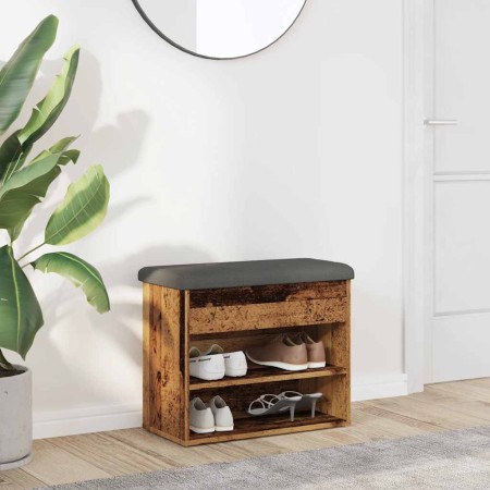 Banco zapatero madera de ingeniería madera vieja 62x32x50 cm de , Bancos para recibidores y almacenamiento - Ref: Foro24-8576...