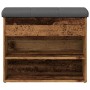 Banco zapatero madera de ingeniería madera vieja 62x32x50 cm de , Bancos para recibidores y almacenamiento - Ref: Foro24-8576...