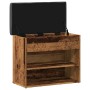 Banco zapatero madera de ingeniería madera vieja 62x32x50 cm de , Bancos para recibidores y almacenamiento - Ref: Foro24-8576...