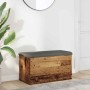 Banco con almacenaje madera ingeniería madera vieja 82x42x45 cm de , Bancos para recibidores y almacenamiento - Ref: Foro24-8...