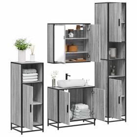 Set de muebles de baño 4 pzas madera contrachapada gris sonoma de , Muebles de baño - Ref: Foro24-3301188, Precio: 363,45 €, ...