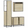 Set de muebles de baño 3 pzas madera contrachapada roble sonoma de , Muebles de baño - Ref: Foro24-3301181, Precio: 260,69 €,...