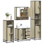 Juego de muebles de baño 4 pzas contrachapada roble sonoma de , Muebles de baño - Ref: Foro24-3301226, Precio: 417,86 €, Desc...