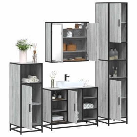 Set de muebles de baño 4 pzas madera contrachapada gris sonoma de , Muebles de baño - Ref: Foro24-3301213, Precio: 425,04 €, ...