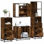 Set de muebles baño 4 pzas madera contrachapada roble ahumado de , Muebles de baño - Ref: Foro24-3301247, Precio: 296,09 €, D...
