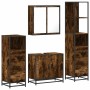 Set de muebles baño 4 pzas madera contrachapada roble ahumado de , Muebles de baño - Ref: Foro24-3301247, Precio: 296,09 €, D...