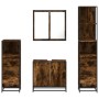 Set de muebles baño 4 pzas madera contrachapada roble ahumado de , Muebles de baño - Ref: Foro24-3301247, Precio: 296,09 €, D...