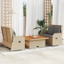 Set muebles de jardín 3 piezas y cojines ratán sintético beige en Conjuntos de jardín | Comprar online en Foru.es