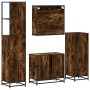 Set de muebles baño 4 pzas madera contrachapada roble ahumado de , Muebles de baño - Ref: Foro24-3301247, Precio: 296,09 €, D...