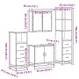 Set de muebles baño 4 pzas madera contrachapada roble ahumado de , Muebles de baño - Ref: Foro24-3301247, Precio: 296,09 €, D...
