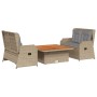 Set muebles de jardín 3 piezas y cojines ratán sintético beige en Conjuntos de jardín | Comprar online en Foru.es