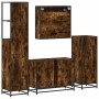 Set de muebles baño 4 pzas madera contrachapada roble ahumado de , Muebles de baño - Ref: Foro24-3301302, Precio: 318,35 €, D...