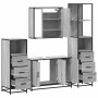Set de muebles de baño 4 pzas madera contrachapada gris sonoma de , Muebles de baño - Ref: Foro24-3301253, Precio: 365,58 €, ...