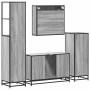 Set de muebles de baño 4 pzas madera contrachapada gris sonoma de , Muebles de baño - Ref: Foro24-3301253, Precio: 365,58 €, ...