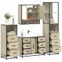 Juego de muebles de baño 4 pzas contrachapada roble sonoma de , Muebles de baño - Ref: Foro24-3301291, Precio: 424,48 €, Desc...