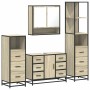 Juego de muebles de baño 4 pzas contrachapada roble sonoma de , Muebles de baño - Ref: Foro24-3301291, Precio: 424,48 €, Desc...