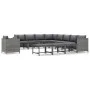 Set de muebles de jardín 12 pzas y cojines ratán sintético gris de vidaXL, Conjuntos de jardín - Ref: Foro24-3059776, Precio:...